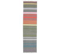 RugVista Rainbow Stripe Tapis Kilim Moderne, 80x300 cm, Coureur, Poil Court, Nettoyage à Sec, Salon, Salle de séjour, Chambre, Salle à Manger, Couloir, Fabriqué à la Main, Gris