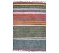 RugVista Rainbow Stripe, Tapis, Kilims Moderne, 140 x 200 cm, Rectangulaire, Poil Ras, Nettoyage à Sec Seulement, Certifié Care & Fair, Gris