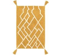 RugVista Riviera, Tapis de Bain, Modernes, 60 x 90 cm, Rectangulaire, Poil Moyen, Lavage en Machine, Jaune/Natural