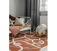 RugVista Road Map Tapis pour Enfants, 160 x 230 cm, Rouille/Multi