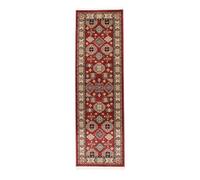 RugVista Shirvan Kazak Tapis Ziegler/Kazak Oriental, 80x250 cm, Coureur, Poil Moyen, Nettoyage à Sec, Salon, Salle de séjour, Chambre, Salle à Manger, Couloir, Rouge/Beige