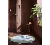 RugVista Silia Sun Tapis de Bain Moderne, Ø 70 cm, Rond, Poil Court, Lavable en Machine jusqu'à 30°, Salle de Bain, Toilette, Résiste à l'eau, Clair Bleu/Vert