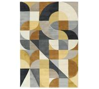 RugVista Studio Tapis, 160 x 230 cm, Jaune/Gris | Modernes, Rectangulaire, Poil moyen, Nettoyage à sec seulement, Oeko-Tex 100, Salle de séjour, Chambre