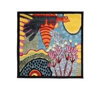 RugVista Sun Rise Tapis Moderne, 120x120 cm, Carré, Poil Moyen, Nettoyage à Sec, Salon, Salle de séjour, Chambre, Salle à Manger, Multi/Teal