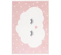RugVista Sweet Dreams Tapis pour Chambre d'enfant, 100x160 cm, Rectangulaire, Poil Court, Lavable en Machine jusqu'à 30°, Chambre pour Jeunes et bébés, Résiste à l'eau, Rose