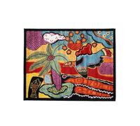 RugVista Tomorrow is Another Day Tapis Moderne, 140x200 cm, Rectangulaire, Poil Moyen, Nettoyage à Sec, Salon, Salle de séjour, Chambre, Salle à Manger, Multi/Rouge