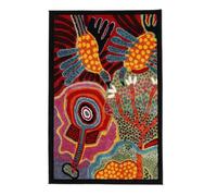RugVista Twins, Tapis, Modernes Nos Designers, 100 x 150 cm, Rectangulaire, Poil Moyen, Nettoyage à Sec Seulement, Multi/Foncé Rouge