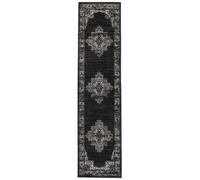 RugVista Vintage Vega Tapis Moderne, 80x300 cm, Coureur, Poil Court, Nettoyage à Sec, Salon, Salle de séjour, Chambre, Salle à Manger, Couloir, Noir