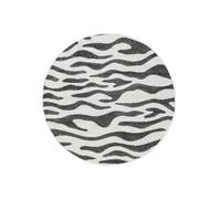 RugVista Woodcut Tapis intérieur/extérieur, Ø 150 cm, Rond, Poil Moyen, Lavable en Machine jusqu'à 30°, Salon, Chambre, Patio, Balcon, Terrasse, Jardin, Résiste à l'eau et aux UV, Gris/Blanc