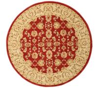 RugVista Ziegler Kaspin Tapis Ziegler/Kazak Oriental, Ø 200 cm, Rond, Poil Moyen, Nettoyage à Sec, Salon, Salle de séjour, Chambre, Salle à Manger, Rouge
