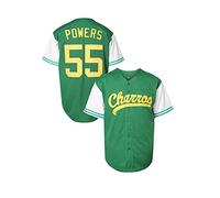 Ruhao 55 Kenny Powers Maillot de baseball vers l'est et vers le bas - Vert - Taille S