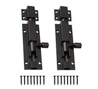 RUHEN Verrous de Porte, 2 pièces, en Aluminium Massif Noir, pour Portail Coulissant de sécurité, pour Maison, Jardin