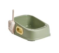 RUHGKV Toilette pour Chat À Ouverture Basse, avec Pelle À Litière Et Pédale Filtrante, Bac À Litière D'intérieur pour Grands Félins Et Foyers avec Plusieurs Chats(Green,50cm)
