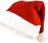 Ruhhy 22556 Bonnet de Noël du Père Noël avec pompon rouge