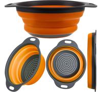 Ruhhy 23253 Passoire pliable en silicone 24 cm orange-gris