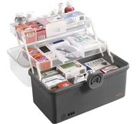 Ruhhy 24499 Organisateur de médicaments 32 x 22,5 x 19 cm, gris