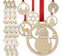 Ruhhy 24855 Ornements de sapin de Noël en bois 36 pcs