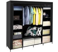 Ruhhy Armadio Pliable En Tissu 170x170 Avec Portant, Étagères