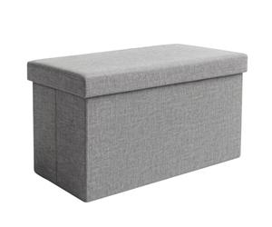 Ruhhy Coffre de rangement pliable - 60 x 30 x 30 cm - Gris - 54 l - Charge maximale : 80 kg - Pouf cube avec rembourrage pour salon et chambre à coucher - 25996