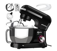 Ruhhy Robot de cuisine 16746 avec bol en acier inoxydable 4,5 l, 1700 W - 8 vitesses + fonction pulsation, ustensiles de cuisine pour gâteaux et pain, avec accessoires de cuisson pour cuisiniers