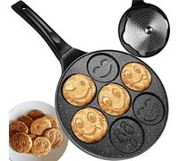 19317 Poêle à œufs au plat, pour enfants, avec motif smiley, pour pancakes, induction, gaz, vitrocéramique, diamètre : 26 cm