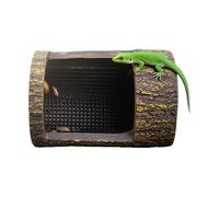 Ruhnjyg Mangeoires pour reptiles - Réduction du stress - Réduction du stress - Design souche d'arbre - Avec crochets - Pour petits animaux de compagnie, lézards, dragons barbus, geckos, grenouilles