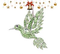 Ruhnjyg Ornements de sapin de Noël en forme de colibri | Décoration d'arbre de Noël en strass | Breloque de fenêtre de festival | Pour anniversaire, fenêtre, jardin, femme, grand-mère, extérieur