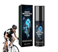Ruhnjyg Spray Réfléchissant La Nuit - Le Spray Brillant Pour Cyclisme De Nuit De 100 Ml Peut Être Adsorbé Sur N'importe Quelle, Lavable Et Facile À Nettoyer, Adapté Aux Vêtements, Vélos - Bleu