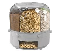 Ruhnjyg Stockage des céréales, distributeur de nourriture rotatif - Boîte scellée de stockage de riz pour céréales - Réservoir de stockage, conteneurs de stockage d'aliments secs pour céréales,