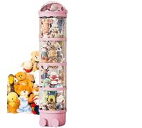 Ruhnjyg Tube de rangement en peluche, tube pour animaux en peluche - Support pour animaux de tube de stockage - Tour d'animaux en peluche transparente, grand organisateur de peluches, organisateur de