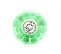 RUHTEUO 1 pièces 58x32mm PU 82A Double rangée Roues de Patin à roulettes 4 Patins Planche 6 lumière Roue Lumineuse avec roulement Patinage en Plein air pour Le Patinage en Quad(Green)