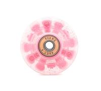 RUHTEUO 1 pièces 58x32mm PU 82A Double rangée Roues de Patin à roulettes 4 Patins Planche 6 lumière Roue Lumineuse avec roulement Patinage en Plein air pour Le Patinage en Quad(Pink)