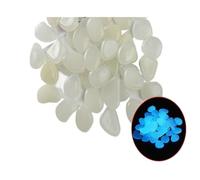RUHTEUO 200 pièces de Pierres Lumineuses Qui Brillent dans Le Noir, Galets fluorescents for Aquarium, Paysage Aquatique, décoration Maison, 1cm pour Décoration de Vase(White-200pcs)