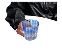 RUHTEUO 200ml Star Diamond Cut Rock Cup Household Water Glass For Bar Party Colored Crystal Idéal pour les cocktails longs, les mocktails(Blue)