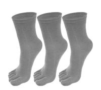RUHTEUO 3 Paires De Chaussettes À Cinq Doigts For Hommes, Sport Respirantes, Longues Orteils, Solides, Décontractées, Tube Central, Bas En Coton pour Pilates, Danse, Fitness, Hôpita(Gray-3pairs)