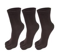 RUHTEUO 3 Paires De Chaussettes À Cinq Doigts For Hommes, Sport Respirantes, Longues Orteils, Solides, Décontractées, Tube Central, Bas En Coton pour Pilates, Danse, Fitness, Hôpita(Coffee-3pairs)