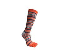 RUHTEUO 3 Paires De Chaussettes Sport À Compression For Hommes, Longues En Coton Rayé Coloré pour Pilates, Danse, Fitness, Hôpita(Orange)