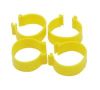 RUHTEUO 300 pièces, 6 Couleurs, diamètre Interne 25mm, Type de Boucle, Anneaux à Clip, Poulet, Canard, oie, Dinde, volaille Adulte, Anneau Pied(Yellow)