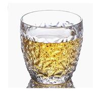 RUHTEUO 350ml Crystal Carving Water Cup Hot Tea Coffee Cups Wine Spirits Mug Transparent Whiskey Glass For Restaurant Party KTV Bar Idéal pour les cocktails longs, les mocktails