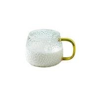 RUHTEUO 400ml Pattern Coffee Cup Air Bubble Water Glass Temperature Resistant Hand Handle Tea Household Drinking Idéal pour les cocktails longs, les mocktails(Color 1)