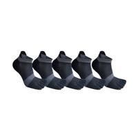 RUHTEUO 5 paires de chaussettes à doigts, grande taille, rayée en coton, couleur vive, absorbant la sueur pour Pilates, Danse, Fitness, Hôpita(5 Pairs Black,EU 43-47)