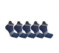 RUHTEUO 5 paires de chaussettes à doigts, grande taille, rayée en coton, couleur vive, absorbant la sueur pour Pilates, Danse, Fitness, Hôpita(5 Pairs Dark blue,EU 39-42)