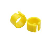 RUHTEUO Anneau de Pied Pigeon d'oiseau, diamètre intérieur 8mm, dix Couleurs sans Texte, léger, liberté d'action, Anneau volaille, Transport d'oiseaux, 100 pièces(Yellow 100pcs)