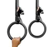 RUHTEUO Anneaux de Gymnastique Portables 28 mm avec Boucles et Sangles réglables for Salle Sport intérieure, équipement Musculation des épaules tractions(Only Gymnastics Ring)