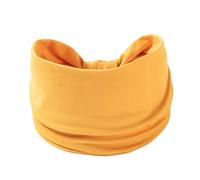 RUHTEUO Bande élastique large côté femme Yoga bandeaux couleur unie sport bandeau de cheveux cravate Bandanas bandeau chapeaux Turbans(Ff258-4 yellow)