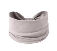 RUHTEUO Bande élastique large côté femme Yoga bandeaux couleur unie sport bandeau de cheveux cravate Bandanas bandeau chapeaux Turbans(Ff258-14 gray white)
