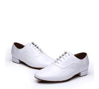 RUHTEUO Baskets en cuir for hommes, chaussures de danse latine for, salle moderne, Tango, Standard National for enfants pour Jazz Latin Rumba Cha Cha,Aptitude(WHITE,40)