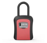 RUHTEUO Boîte à clés avec Mot de Passe extérieur, Crochet Verrouillage étendu, Fil d'acier Suspendu, Stockage, boîte Code clé étanche, boîtes Combinaison 4 Chiffres(Red)