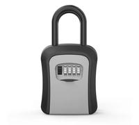 RUHTEUO Boîte à clés avec Mot de Passe extérieur, Crochet Verrouillage étendu, Fil d'acier Suspendu, Stockage, boîte Code clé étanche, boîtes Combinaison 4 Chiffres(Grey)