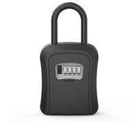 RUHTEUO Boîte à clés avec Mot de Passe extérieur, Crochet Verrouillage étendu, Fil d'acier Suspendu, Stockage, boîte Code clé étanche, boîtes Combinaison 4 Chiffres(Black)